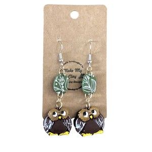 New Clay Owl Earrings Very Pretty Owls.